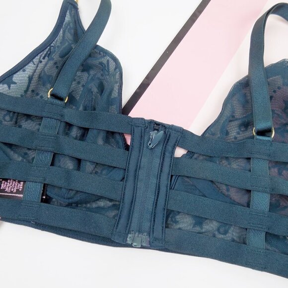 nwt Victoria's Secret sheer mesh strappy bralette with velvet logo print - Picture 5 of 7